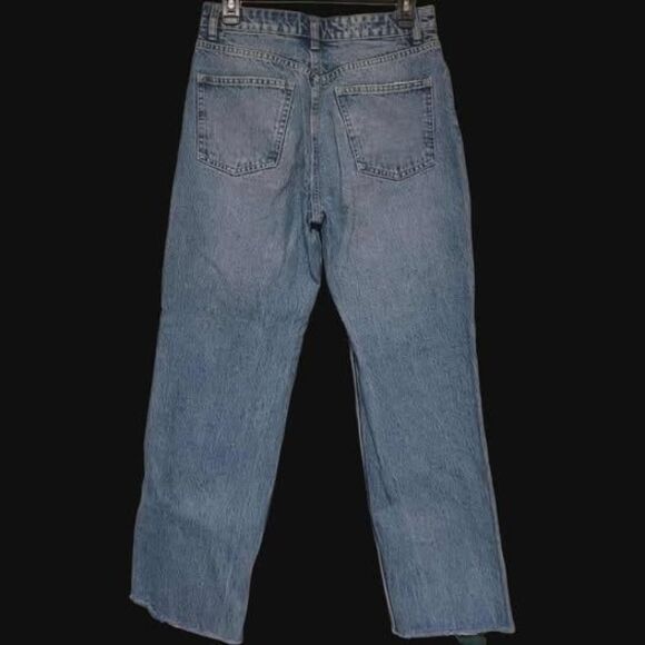 Zara Straight Jeans Womens Size 6 Raw Hem - Picture 3 of 4